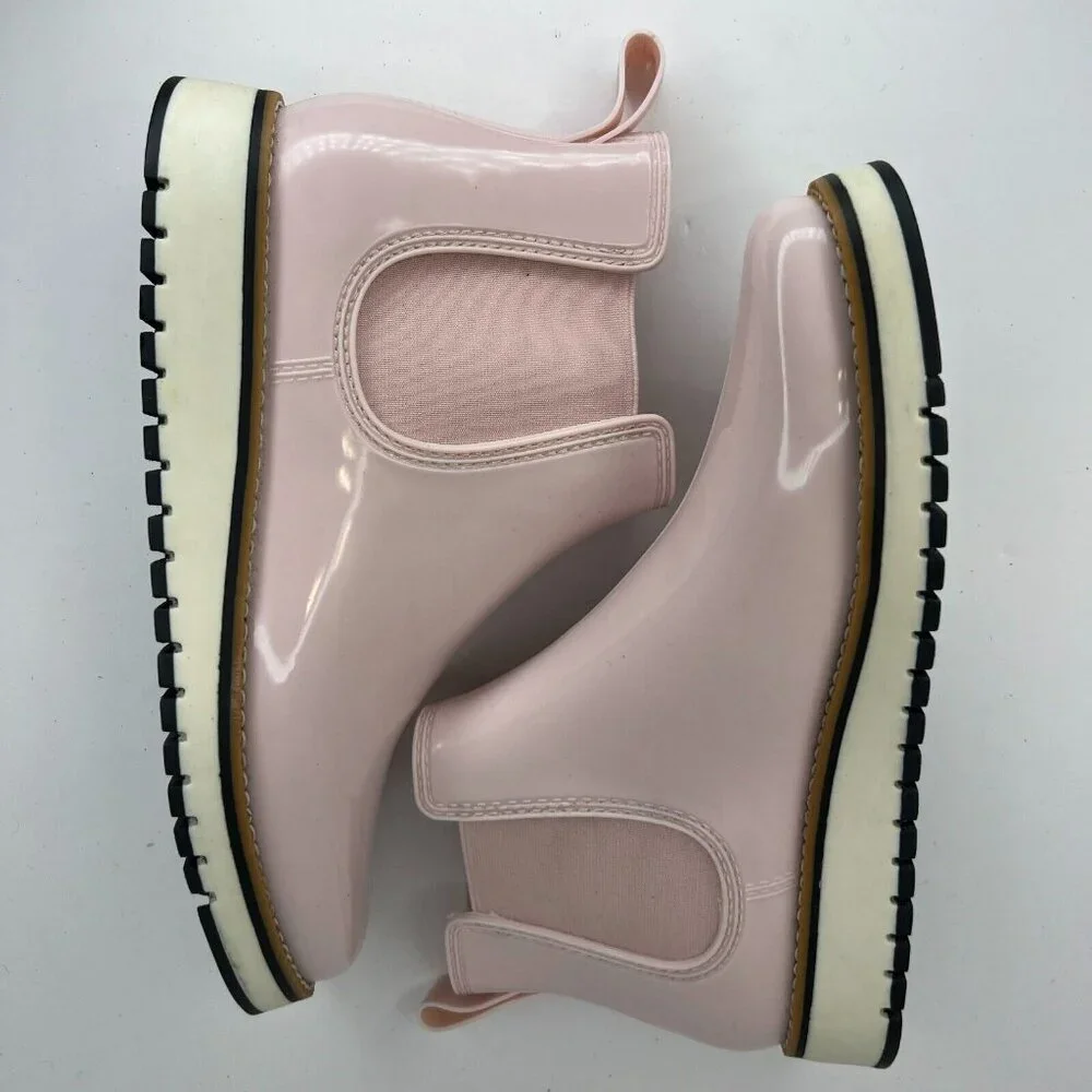 Sonoma Womens Pink Round Toe Foam Footbed Slip-On Ankle Size 9 Chelsea Boots